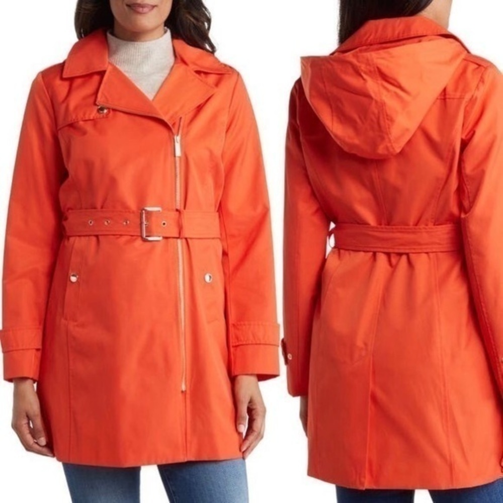 Asymmetrical Belted Front Zip Jacket